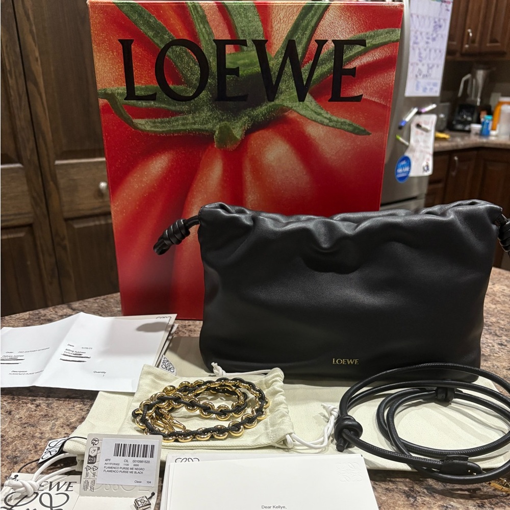 BRAND NEW! Loewe Medium Flamenco Purse Black Purchased Loewe Client Services😍